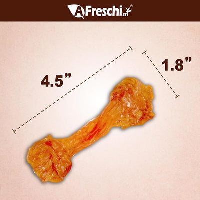A Freschi srl Turkey Tendon of Dog Bones Shape, USA-Sourced, Limited-Ingredient, Rawhide-Free, Long-Lasting, All-Natural Dog Treats for Medium Dogs, 10 oz Pack (M)
