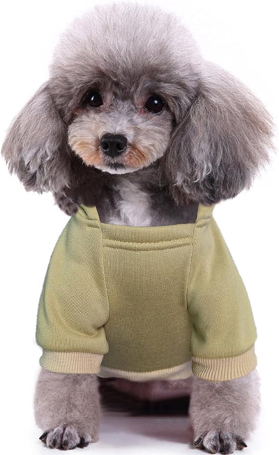 Jecikelon Print Dog Hoodies for Small Dogs, Soft Fleece Puppy Clothes for Pet Cat, Warm Winter Outfits Cold Weather Coats, Cute Sweatshirt Puppies Costume (Khaki, XX-Small)