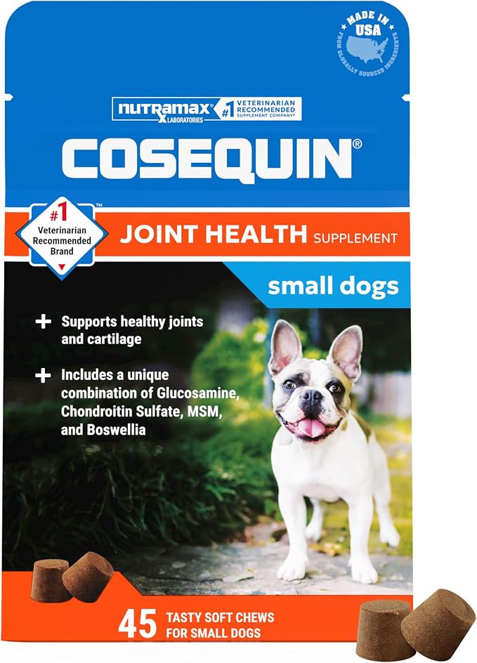 Nutramax Cosequin Minis Joint Health Supplement for Small Dogs - With Glucosamine and Chondroitin, Plus Boswellia, 45 Soft Chews