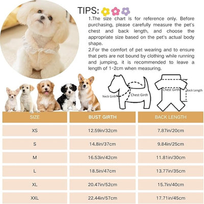 Lace & Bow Decoration Puppy Coats - Fleece Winter Dog Shirts --Christmas Outfit for Small and Medium Dogs (Chihuahua, Yorkie, Teacup)