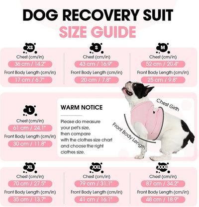 BRKURLEG Chest Recovery Suit for Dogs, Dog Chest Wound Cover, Breathable & Soft Pet Surgery Recovery Suit, Anti-Licking Wound Vest, Not for Spay/Neuter Surgeries, Pet Cone Alternative, Pink XS