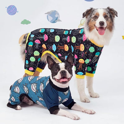 XPUDAC Dog Pajamas Clothes for Small Dogs Boy Girl, Doggie Pjs Puppy Onesies Outfits Pet Clothes for Dog Cat Christmas Pajamas, 4 Styles(Universe, Small)