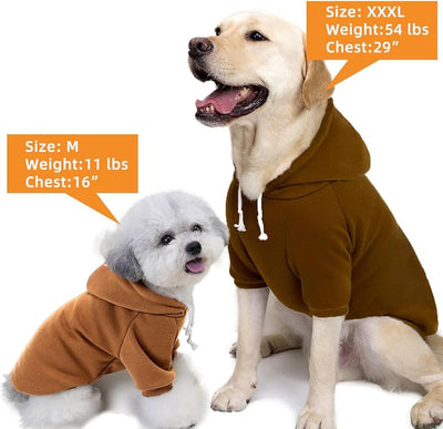 2-Pack Dog Hooded Sweaters & Jackets - Soft Dog Clothes Hoodie for Small/Medium/Large Dogs & Cats | All-Season Comfort & Fit, Stylish Pet Shirts Apparel & Accessories (Chocolate, Camel, XX-Large)