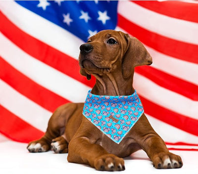 Lionheart American Flag Dog Bandana - 1 Pack Soft, Washable, Adjustable Square Dog Bandanas for Small Dogs & Cats
