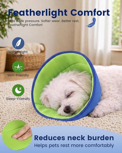Dog Recovery Collar for Dogs After Surgery – Soft Breathable Dog Cone Collar, Lightweight Elizabethan Collar Alternative for Wound Healing, Anti Licking, Comfortable Sleep & Daily Eating,S