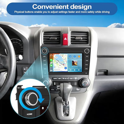 CAMECHO 2G+64G Android Car Radio for Honda CRV 2007-2011 7” Touchscreen Car Stereo with CarPlay Android Auto Bluetooth FM GPS SWC WiFi Backup Camera