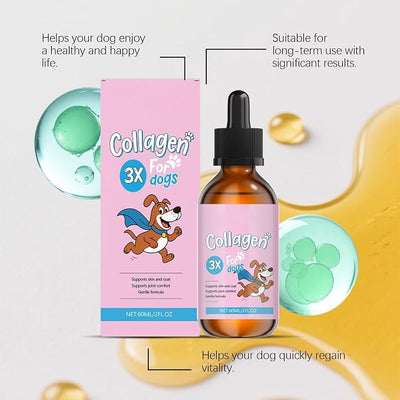 Bloom Collagen for Dogs, Bloom Triple Collagen for Dogs, Gentle Formula, Supports Skin and Coat, Joint Comfort, 60ml (2pcs)