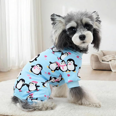 XPUDAC 4 Pack Dog Pajamas Cute Dog Clothes for Small Medium Dogs Boy Stretchy Soft Pjs Jammies Outfit Puppy Onesies for Winter, 2XL