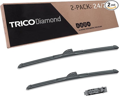 TRICO Diamond 24" + 21" Super Premium Automotive Replacement Windshield Wiper Blades (Set of 2), Passenger and Driver Side All-Weather Beam Wiper Blades for Select Vehicle Models (Item #25-2421)
