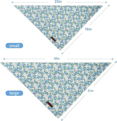 Blueberry Dog Bandana - Soft Blue Spring Summer Dog Neck Scarf, Cute Pet Bib for Medium Large Dogs, Playful Photo Dogs Cats Prop for Daily Use Parties & Pet Photography L