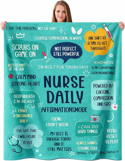 Nurse Gifts for Women Men, Soft Blanket Throw for Registered Nurses RN LPN Nursing Student Graduation，Nurse Week Birthday Appreciation Retirement Gift,Blanket for Bed Couch Travel