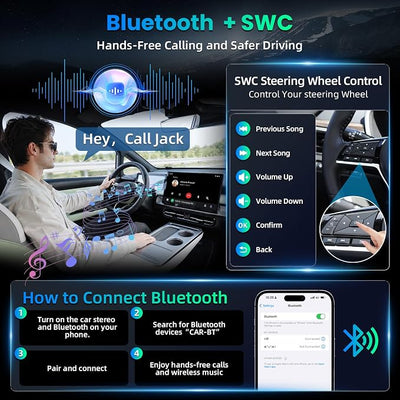 [8Core] Android 13 Car Radio for Jeep Compass 2017 2018 2019 2020: 10" Touchscreen Head Unit Stereo with Wireless CarPlay&Android Auto, GPS Navigation WiFi FM Bluetooth Backup Camera SWC