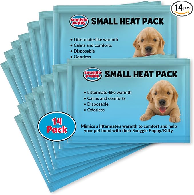 Replacement Heat Packs for Junior (14 Count) - Disposable Pet Comfort Warmers for Puppy Anxiety Relief - Odorless, Non-Toxic, All Natural - Fits Smaller Junior Size