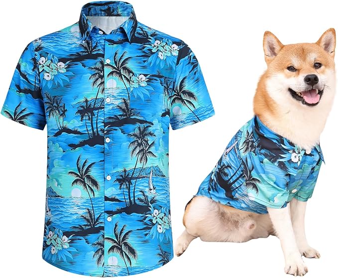 Dog Shirts Hawaii Dog Clothes for Small Medium Large Dogs Owner and Pet Shirts are Sold Separately