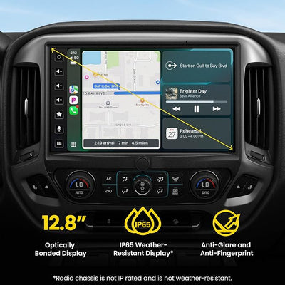 Stinger HORIZON12 Silverado/Sierra (2014-18) 12.8” Full HD Touchscreen Car Stereo, Wireless Apple CarPlay/Android Auto Radio, Bluetooth Receiver Head Unit, Off-Road Gauges, GPS, Hi-Fi Audio, EQ