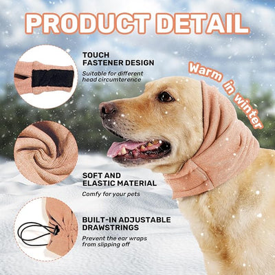 Dog Calming Hoodie, No Shake Ear Wraps for Dogs, Adjustable Dog Ear Muffs for Noise Protection, Ear Wrap Head Cover for Head Warp Anxiety Relief, Hematoma, Grooming and Force Drying