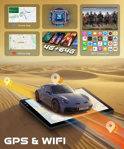 4 Core 4G+64G Car Radio for Honda CRV 2007-2011 with Wireless CarPlay Android Auto, 9 Inch Touchscreen Car Stereo with GPS Navi WIFI Mirror Link Bluetooth AM/FM/RDS Radio EQ SWC Backup Camera
