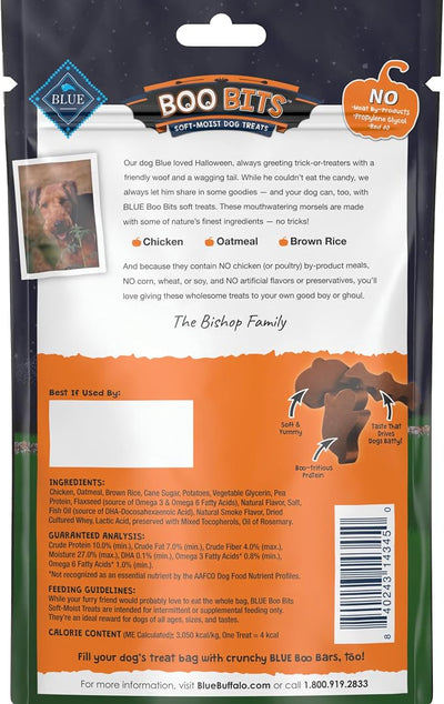 Blue Buffalo Boo Bits Soft & Chewy Halloween Dog Treats, Tasty Chicken Recipe, 4.5-oz Bag (Pack of 4)
