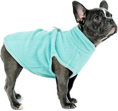 Sleeveless Pullover Fleece Vest for Small Dogs: Cozy Polyester Dog Jacket, Tank Top Sweater with Leash Ring and Armholes, Crisp, Warm, and Easy-to-Wear Design for Everyday Comfort Turquoise M