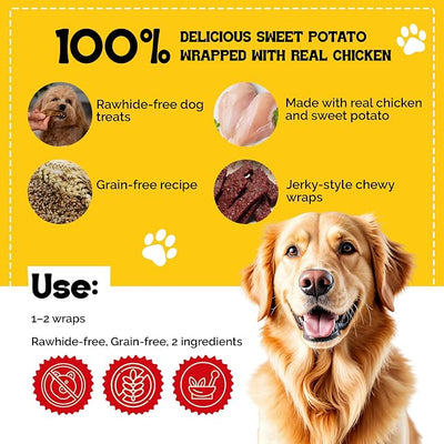 Beefeaters Dog Treats Sweet Potato Chews 28 oz Resealable Bag | Rawhide-Free Jerky Chews | Grain-Free Dog Treats, Gentle Chew | No Corn, Wheat or Gluten, Low Fat Training & High Protein Daily Treat