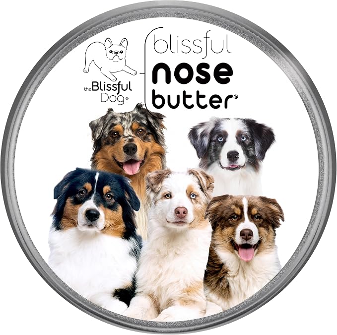 Australian Shepherd Nose Butter for Dry, Cracked Skin, Lick-Safe Dog Nose Balm with Moisturizing Shea Butter, Almond, Olive, and Essential Oils, Pet Supplies, Uncented, 8 oz.