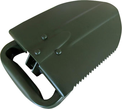 TABOR TOOLS J35A Folding Shovel, Portable Survival & Camping Shovel, Compact Tactical Entrenching E-Tool for Off-Road, Beach, Snow & Emergencies, Steel Blade with Carrying Pouch