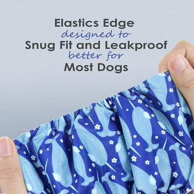 wegreeco Washable Male Dog Belly Band (Stylish Pattern)- Pack of 3 - Washable Male Dog Belly Wrap, Dog Diapers Male (Whale, M)
