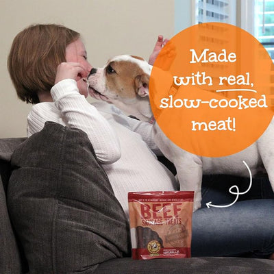 Happy Howie's Sausage Treats - Healthy Dog Treats, Flavorful Slow Cooked Beef, Natural Ingredients, Chewy Dog Treats, Hormone Free - Beef, (Pack of 1)