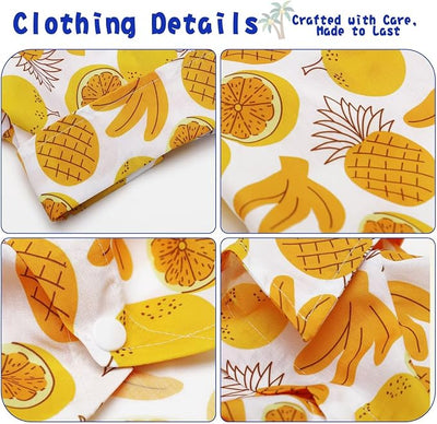 Hawaiian Dog Shirt – Lightweight and Breathable Summer T-Shirt with Tropical Prints, Fun Beach Outfit for Small, Medium, and Large Dogs, Perfect for Hot Days and Outdoor Vacation.Fruit L