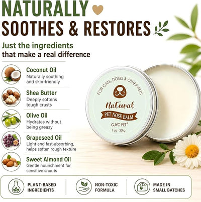 Snout Soother Nose Balm for Dogs & Cats - Natural Healing & Moisturizing Balm for Dry, Cracked Snouts - Plant-Based, Soothing Skin Formula