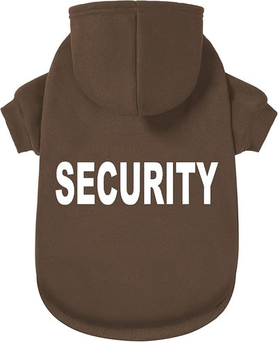 Security Dog Hoodie - Soft & Warm Dog Sweater with Leash Hole Design for Dog Cat,Dog Clothes Pullover Hoodies for Christmas, Holidays and Daily Wear (Brown (Security), Medium)