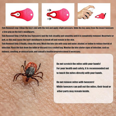 3 Pack Tick Remover Tool, Portable Key for Humans & Pets | 3-Piece Safe Tick Removal Kit. Pain-Free, Durable & Reusable. Compact Outdoor Safety Tool for Hiking and Camping.