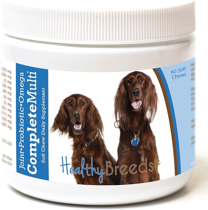 Irish Setter All in One Multivitamin - Complete with Probiotics, Glucosamine, Chondroitin & Omegas - 60 Soft Chewy Treats