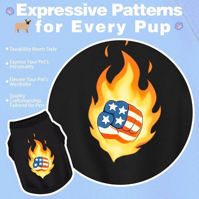 Discover Cozy Cotton Canine Wear: Soft, Lightweight, and Breathable Dog Shirt Vest, Keeping Your Furry Friend Warm and Comfy! Fist Flag XL