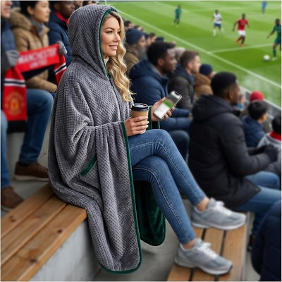 Double-Sided 12V Wearable Heated Blanket,15000mAh Heated Blanket Battery Operated,Cordless Electric Heating Poncho Blanket,Portable Heated Throw Blanket Hoodie 3 Heat set for Car,Outdoor,Camping,Party