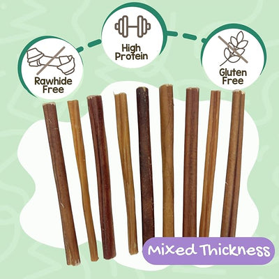 Nature Gnaws Thin Bully Sticks for Dogs 5-6" (1Lb) - Mixed Thickness - Long Lasting for Small Dogs and Puppies - Natural Thin Beef Dog Chew Bones - Rawhide Free
