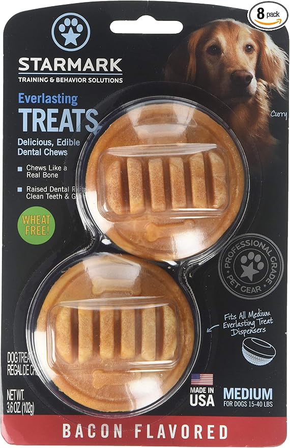 Everlasting Dental Chew, Bacon Flavored, Medium, 8 Count