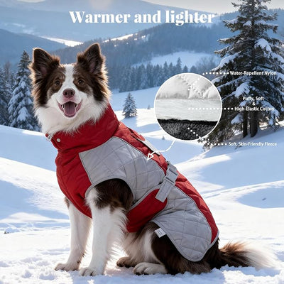 Dog Coat Dogs Jacket Waterproof Reflective Adjustable Dog-Winter Coats for Small/Medium/Large Dogs Dachshund Coat-(Red, XXX-Large)