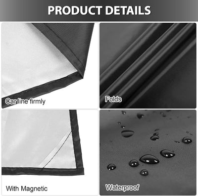 X AUTOHAUX 210T Magnetic Car Windshield Cover Sun Shade Snow Frost Ice Guard Waterproof Windshield Protector for SUV 94 x 57.4 Inches