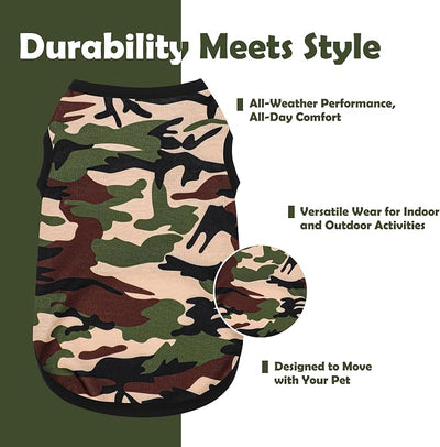 Paiaite: Stylish Sleeveless Camouflage Dog Vest for Small, Medium, and Large Breeds, Made of Polyester for Comfort, Breathability, Wrinkle Resistance, Moisture Wicking, and Elasticity Green XXL