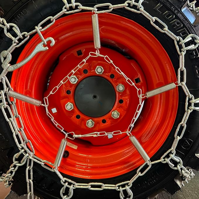 TireChain.com Spring Tire Chain Tensioners (Pair) – Heavy Duty Steel Tighteners for ATV, Lawn Tractor, Snow Blower & Garden Tires – Fits 13x5x6, 14x4.5x6, 15x6x6 & More