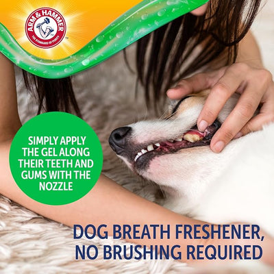 Arm & Hammer Complete Care Brushless Oral Gel for Dogs, Peanut Butter Flavor, Rub-On No-Brush Dog Toothpaste, Baking Soda Enhanced for Fresh Breath and Tartar Control, 4 Fl Oz