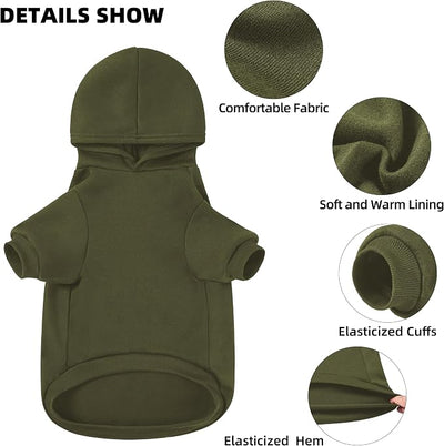 Security Dog Hoodie - Soft & Warm Dog Sweater with Leash Hole Design for Dog Cat,Dog Clothes Pullover Hoodies for Christmas, Holidays and Daily Wear (Green (Security), Medium)