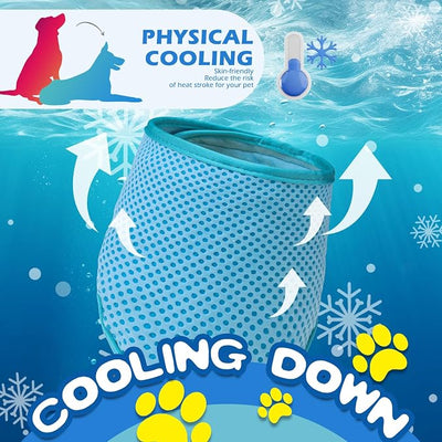 EXPAWLORER Dog Cooling Bandana - 2 Pack Instant Cooling Dog Bandanas, Chill Out Pet Cool Scarf Summer Essentials Ice Neck Cooler Wrap, Prevent Sunstroke for Small Medium Large Dogs, Blue Navy L