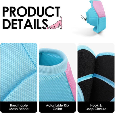AOFITEE Large Dog Cone - Adjustable Dog Cone to Stop Licking, Foldable Extra Large Cones Dogs for Wound Healing, Pet Elizabethan Cones Collar After Surgery, XL Fabric Pet Neck Collar, BluePink X-Large
