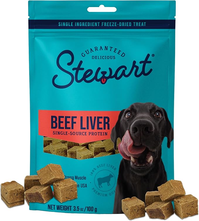 100% Beef Liver Dog Treats, 3.5 oz Pouch, ~75 Pieces, Freeze Dried Raw, Single Ingredient, 50% Protein Training Treats or Meal Topper, Grain Free, Gluten Free