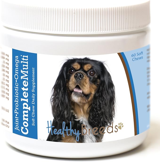 Cavalier King Charles Spaniel All in One Multivitamin - Complete with Probiotics, Glucosamine, Chondroitin & Omegas - 60 Soft Chewy Treats