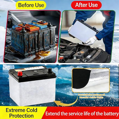Car Battery Thermal Insulation Cover Flame Aluminum Blanket for All Vehicles Extreme Temperature Battery Cover
