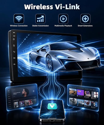 Rimoody 9 Inch Car Stereo for Toyota Yaris Vios 2007-2013, Wireless CarPlay Android Auto MP5 Player with IPS Touchscreen Bluetooth FM/RDS DSP Vi-Link You-Tube Mirror Link, Backup Camera SWC