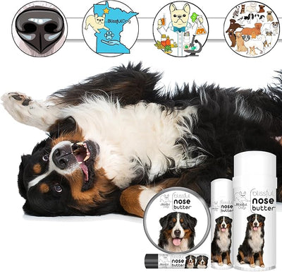 The Blissful Dog Bernese Mountain Nose Butter, Versatile Dog Nose Balm for Dry Nose, Handcrafted Nose Moisturizer, Easy-to-Apply Dog Essentials, Unscented, 4 oz.